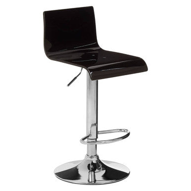 Orsina Baina Black Acrylic Bar Stool | Adjustable Chrome Base