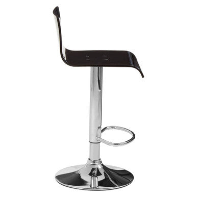 Orsina Baina Black Acrylic Bar Stool | Adjustable Chrome Base