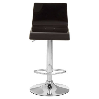 Orsina Baina Black Acrylic Bar Stool | Adjustable Chrome Base