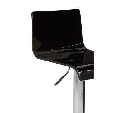 Orsina Baina Black Acrylic Bar Stool | Adjustable Chrome Base