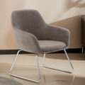Orsina Stockholm Grey Velvet Dining Chair | Modern Chrome Legs