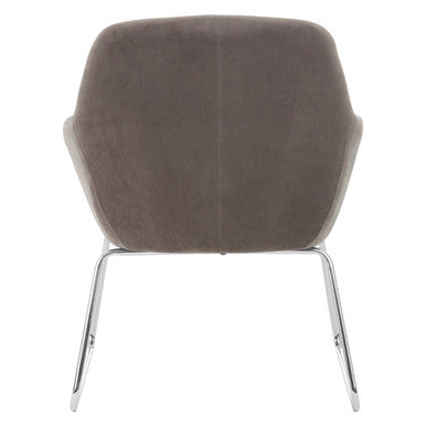 Orsina Stockholm Grey Velvet Dining Chair | Modern Chrome Legs