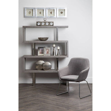Orsina Stockholm Grey Velvet Dining Chair | Modern Chrome Legs