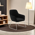 Orsina Stockholm Black Velvet Dining Chair with Modern Chrome Sled Legs