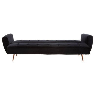 Orsina Hayton Black Velvet Sofa Bed – Modern Tufted Sleeper Sofa