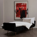 Orsina Hayton Black Velvet Sofa Bed – Modern Tufted Sleeper Sofa