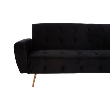 Orsina Hayton Black Velvet Sofa Bed – Modern Tufted Sleeper Sofa