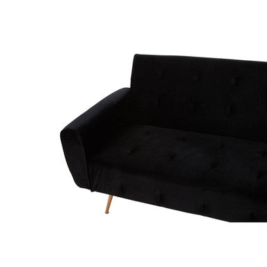 Orsina Hayton Black Velvet Sofa Bed – Modern Tufted Sleeper Sofa