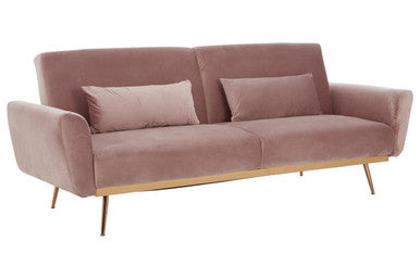 Orsina Hatton Pink Velvet Sofa Bed – Modern Convertible Guest Bed