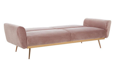 Orsina Hatton Pink Velvet Sofa Bed – Modern Convertible Guest Bed