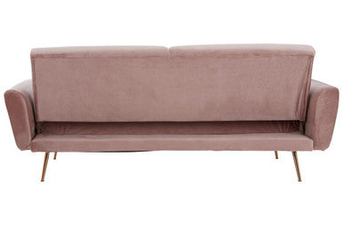 Orsina Hatton Pink Velvet Sofa Bed – Modern Convertible Guest Bed
