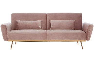 Orsina Hatton Pink Velvet Sofa Bed – Modern Convertible Guest Bed