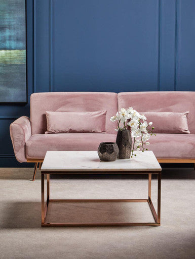 Orsina Hatton Pink Velvet Sofa Bed – Modern Convertible Guest Bed