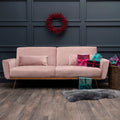 Orsina Hatton Pink Velvet Sofa Bed – Modern Convertible Guest Bed