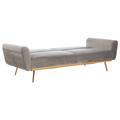 Orsina Hatton Grey Velvet Sofa Bed – Modern Convertible Guest Sleeper