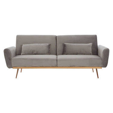 Orsina Hatton Grey Velvet Sofa Bed – Modern Convertible Guest Sleeper