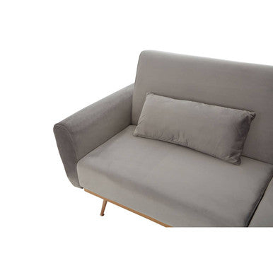 Orsina Hatton Grey Velvet Sofa Bed – Modern Convertible Guest Sleeper