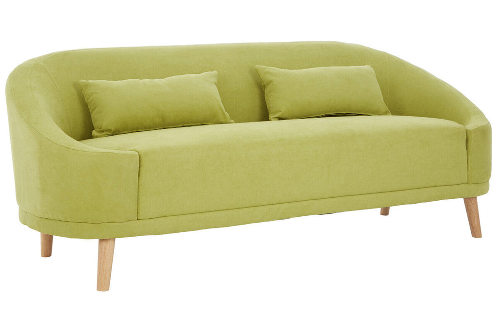 Orsina Holland Green Linen 2-Seater Sofa with Natural Wood Legs
