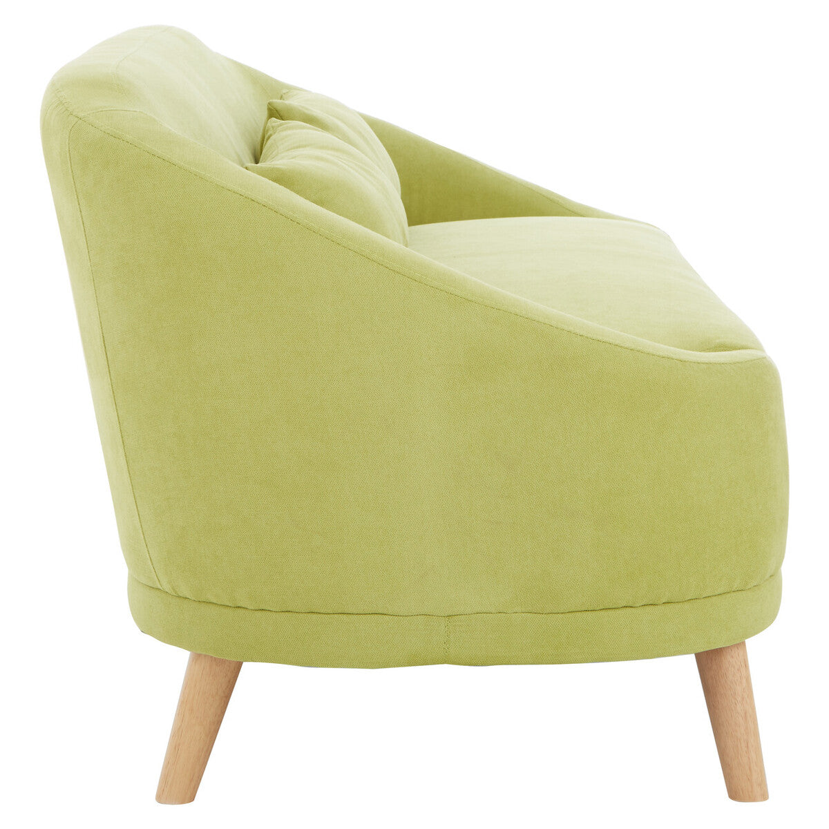 Orsina Holland Green Linen 2-Seater Sofa with Natural Wood Legs