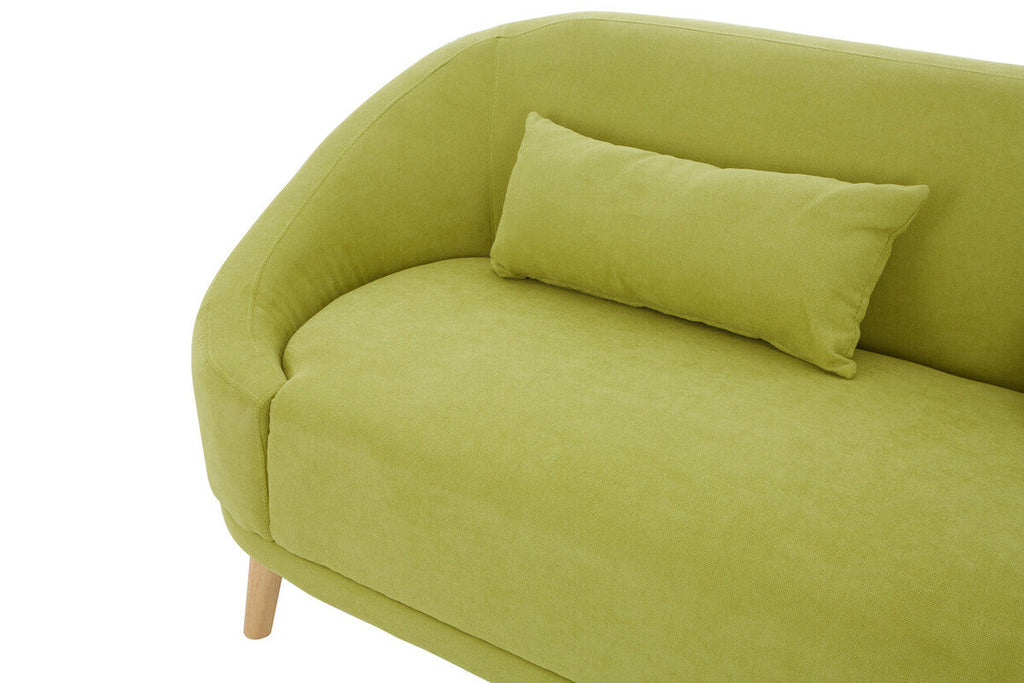 Orsina Holland Green Linen 2-Seater Sofa with Natural Wood Legs