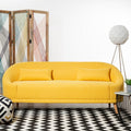 Orsina Holland Yellow Linen Sofa – Compact Two-Seater Loveseat