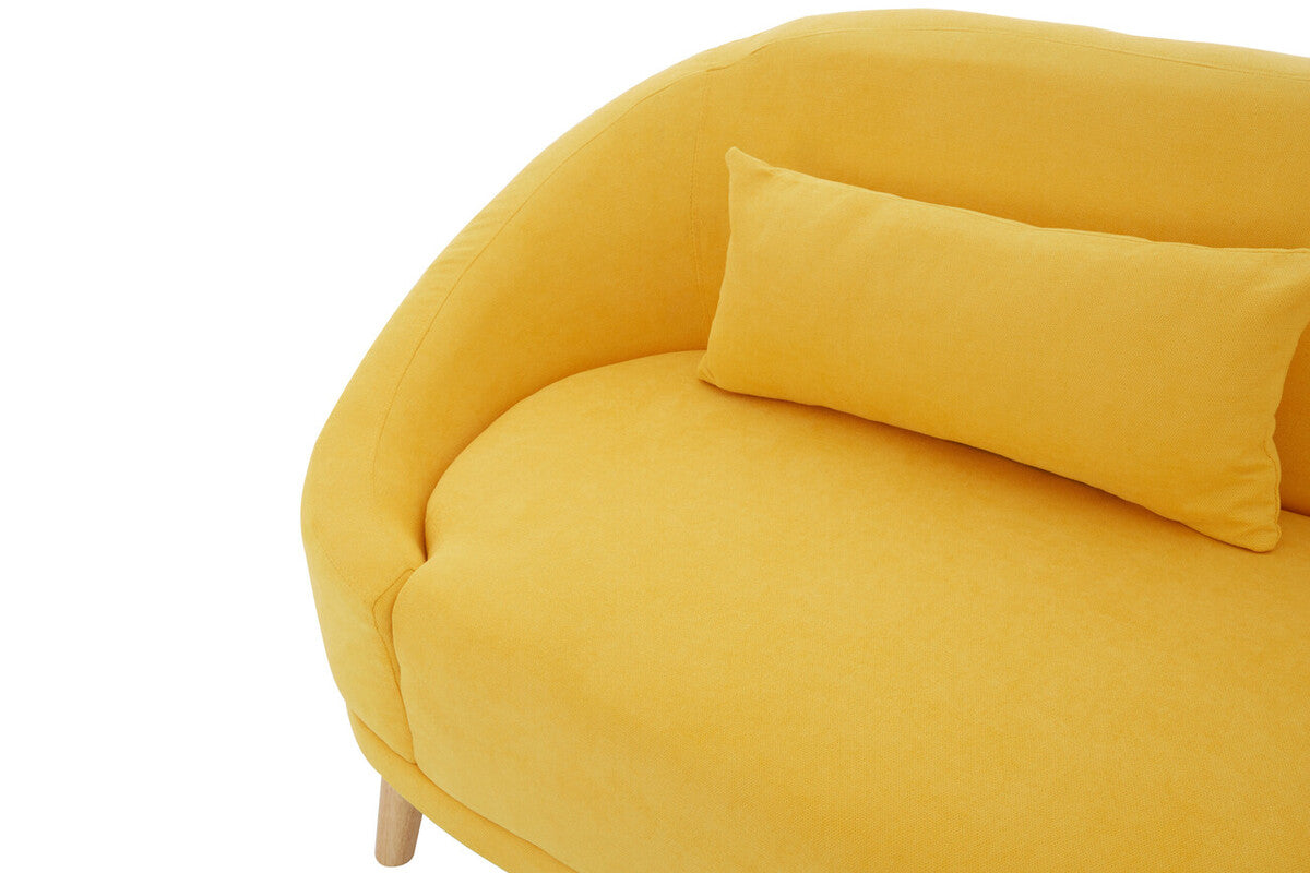 Orsina Holland Yellow Linen Sofa – Compact Two-Seater Loveseat