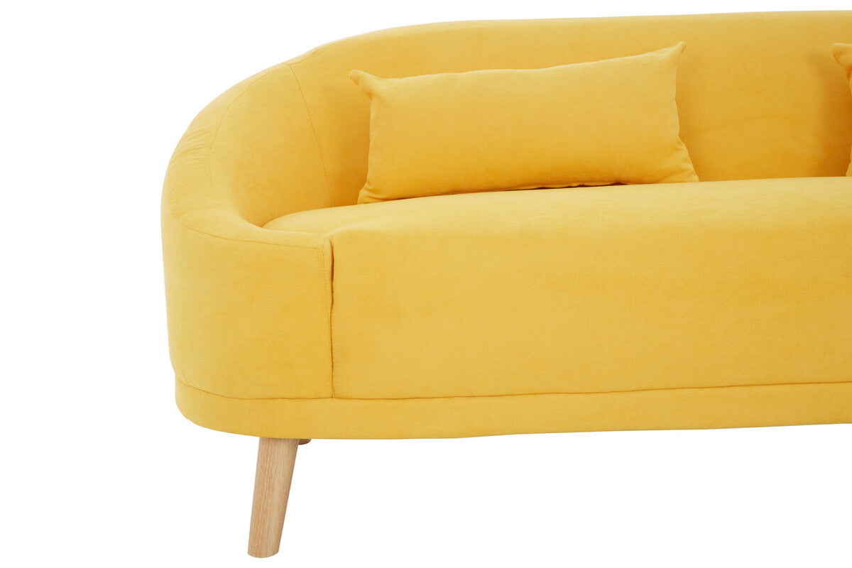 Orsina Holland Yellow Linen Sofa – Compact Two-Seater Loveseat