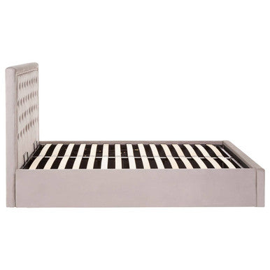 Orsina Hannah Grey Velvet Ottoman Bed – Double Storage Bed Frame