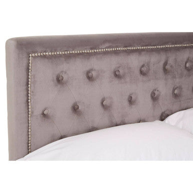 Orsina Hannah Grey Velvet Ottoman Bed – Double Storage Bed Frame