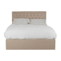 Orsina Hannah Beige Ottoman Double Bed | Tufted Linen Storage Bed