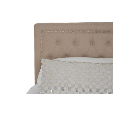 Orsina Hannah Beige Ottoman Double Bed | Tufted Linen Storage Bed