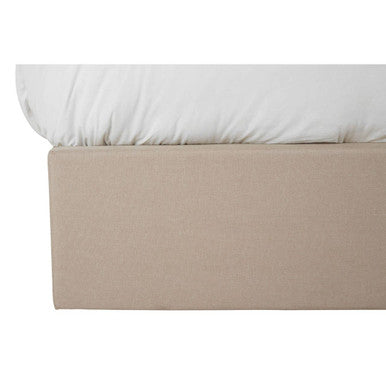 Orsina Hannah Beige Ottoman Double Bed | Tufted Linen Storage Bed