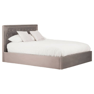 Orsina Hannah King Ottoman Bed – Grey Tufted Storage Bed Frame