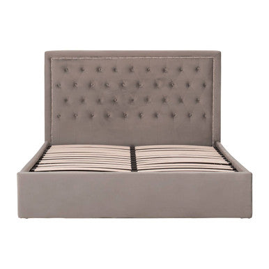 Orsina Hannah King Ottoman Bed – Grey Tufted Storage Bed Frame