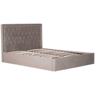 Orsina Hannah King Ottoman Bed – Grey Tufted Storage Bed Frame