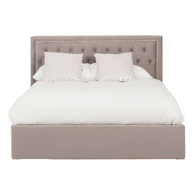 Orsina Hannah King Ottoman Bed – Grey Tufted Storage Bed Frame