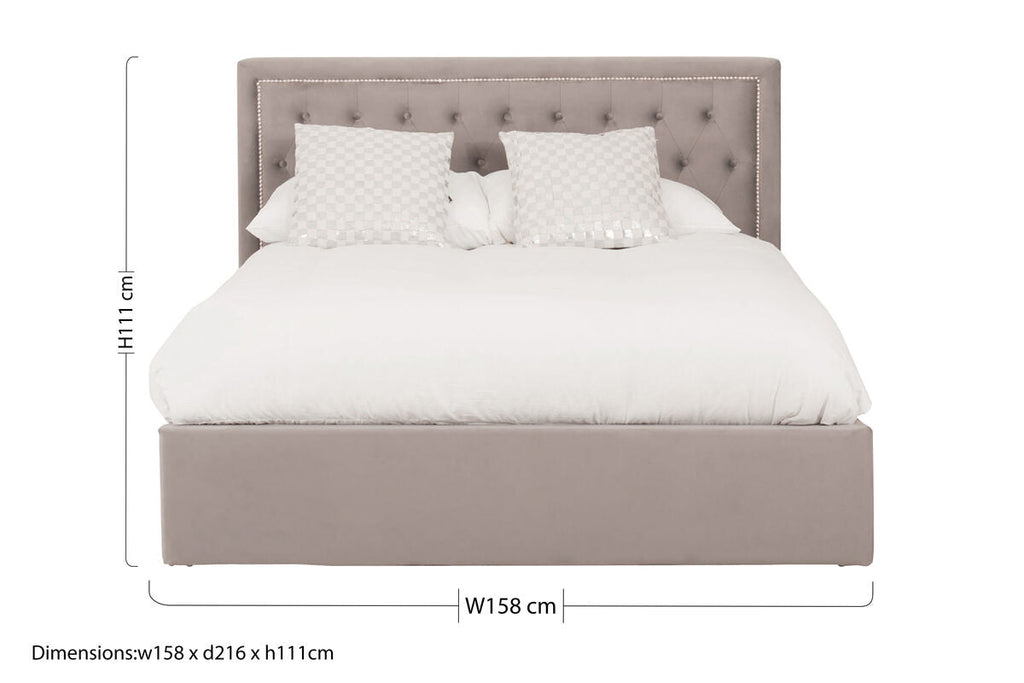 Orsina Hannah King Ottoman Bed – Grey Tufted Storage Bed Frame