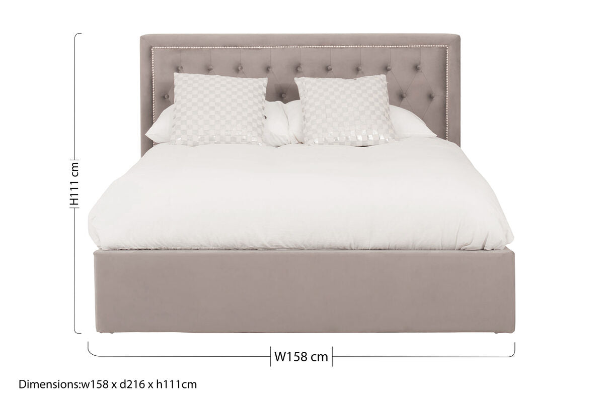 Orsina Hannah King Ottoman Bed – Grey Tufted Storage Bed Frame