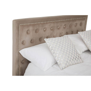 Orsina Hannah King Ottoman Storage Bed – Mink Velvet Upholstered