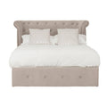 Orsina Edison Mink Velvet Ottoman Double Bed – Wingback Tufted Storage