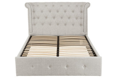 Orsina Edison Light Grey Ottoman Double Bed | Upholstered Storage