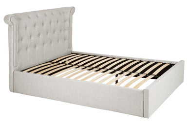 Orsina Edison Light Grey Ottoman Double Bed | Upholstered Storage