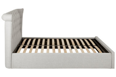 Orsina Edison Light Grey Ottoman Double Bed | Upholstered Storage