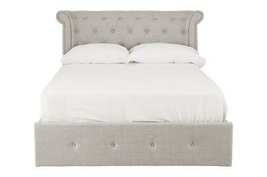 Orsina Edison Light Grey Ottoman Double Bed | Upholstered Storage