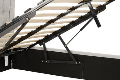 Orsina Edison Light Grey Ottoman Double Bed | Upholstered Storage