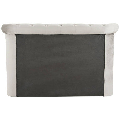 Orsina Edison King Ottoman Bed – Grey Brushed Velvet Wingback Storage