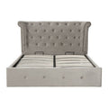 Orsina Edison King Ottoman Bed – Grey Brushed Velvet Wingback Storage