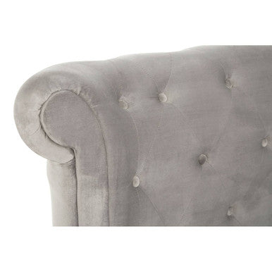 Orsina Edison King Ottoman Bed – Grey Brushed Velvet Wingback Storage