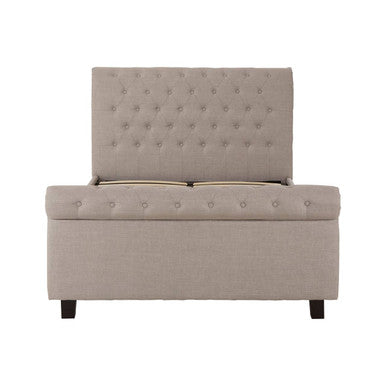 Orsina Orlando Light Grey Ottoman Double Bed – Tufted Storage Bed