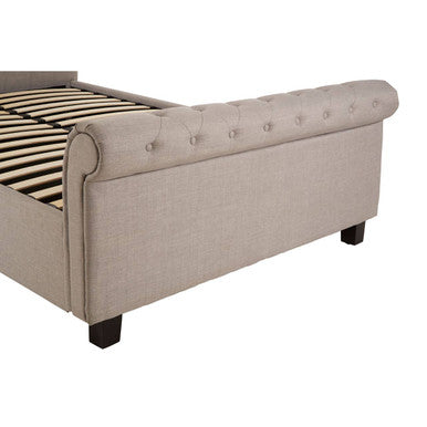 Orsina Orlando Light Grey Ottoman Double Bed – Tufted Storage Bed